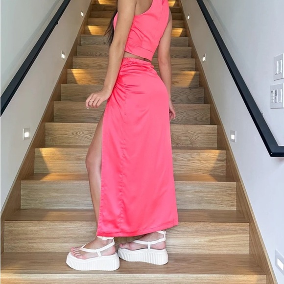 Line & Dot DELLA SKIRT - BRIGHT CORAL XS - Picture 3 of 12